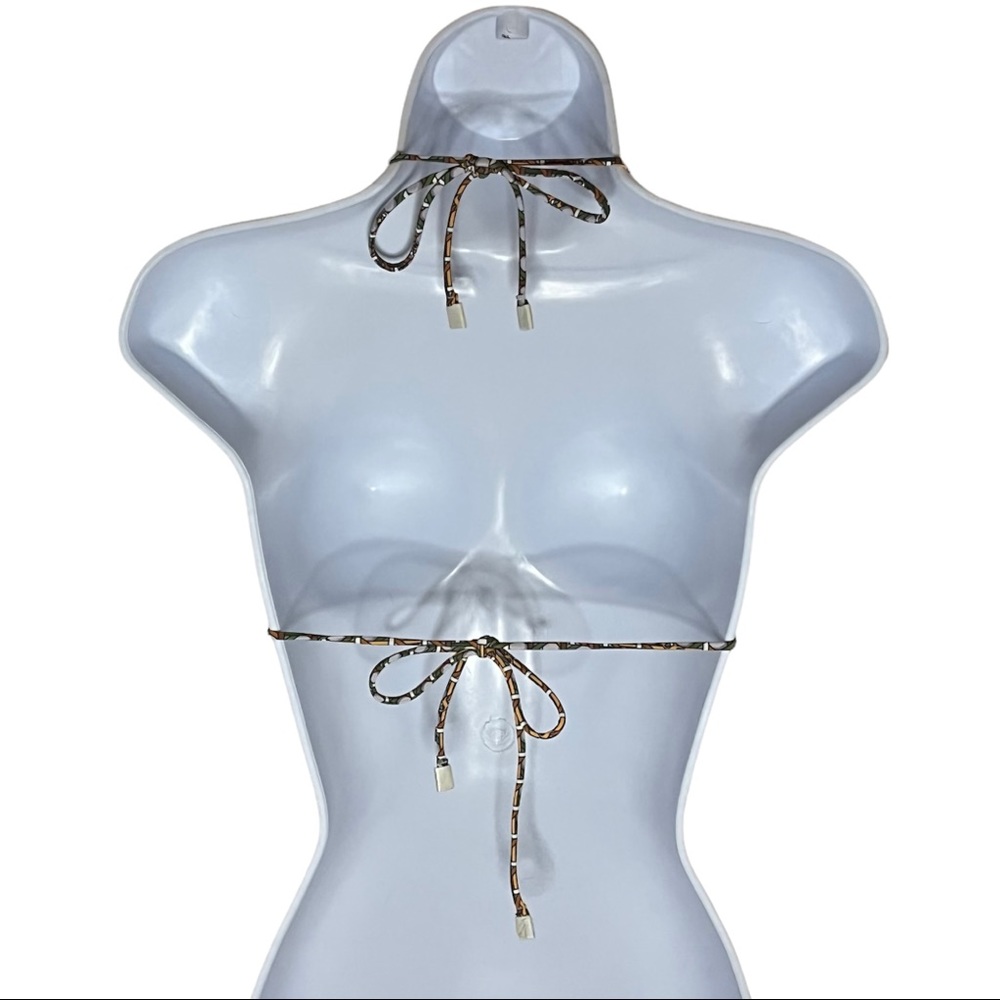 NWOT Tory Burch Basket Weave Print String Bikini Top - Picture 12 of 15